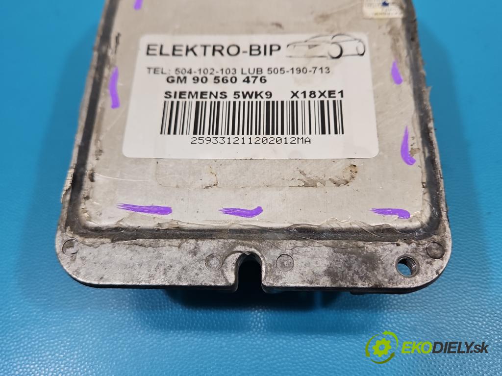 Opel Astra II 1998-2009 1.8 16V 116 HP manual 85 kW 1796 cm3 2- riadiaca jednotka motora 90560476