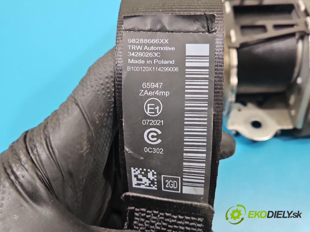 Peugeot 3008 II 2016-2023 1.6 T 300 hp automatic 221 kW 1598 cm3 5- stěna bezpečnost zadní pravý 34198415G