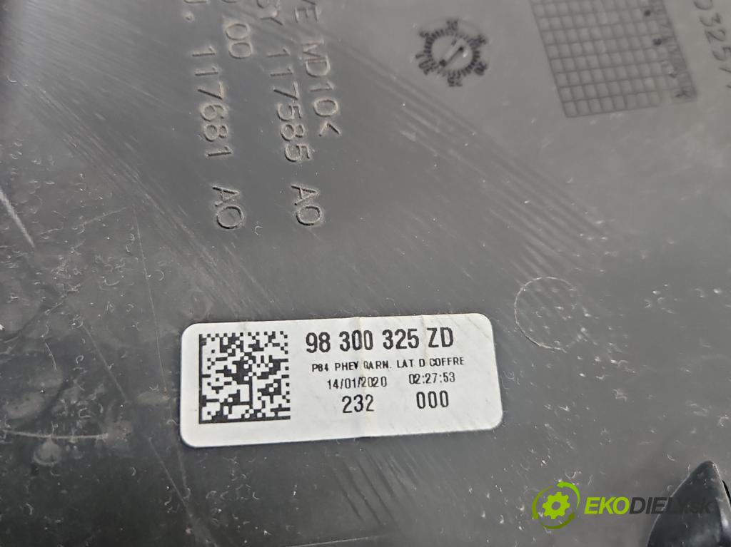 Peugeot 3008 II 2016-2023 1.6 T 300 HP automatic 221 kW 1598 cm3 5- Čalounictví: kufra: pravé 9830032577