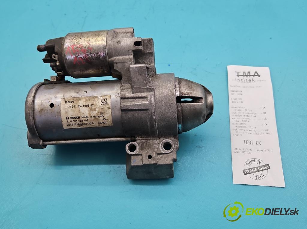 Bmw 3 F30 2011-2018 2.0d 184hp manual 135 kW 1995 cm3 5- štartér 0001172407 (Štartér)