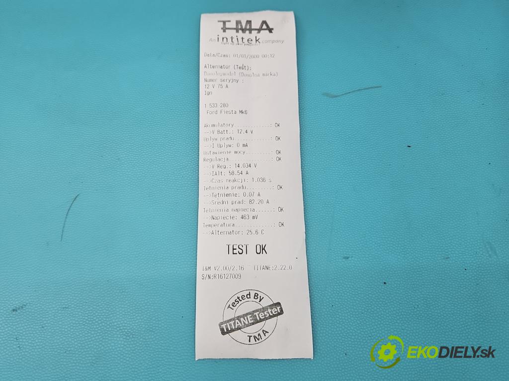 Ford Fiesta Mk6 2002-2008 1.4 tdci 68 HP manual 50 kW 1399 cm3 5- Alternator 3S6T-AB (Alternátor)