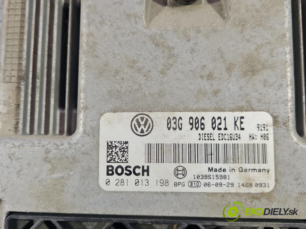 Vw Touran I 2003-2015 2.0 TDI 136 HP manual 100 kW 1968 cm3 5- riadiaca jednotka motora 03G906021KE