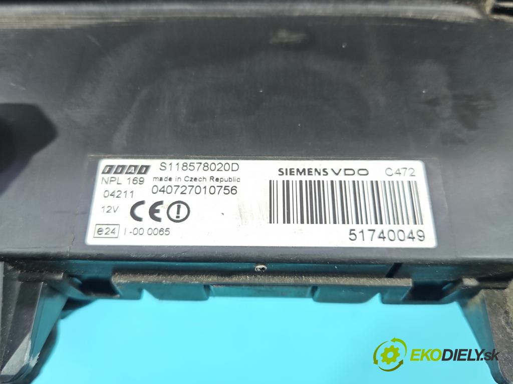 Fiat Panda II 2003-2012 1.2 60 hp manual 44 kW 1242 cm3 5- řídící jednotka komfortu S118578020D