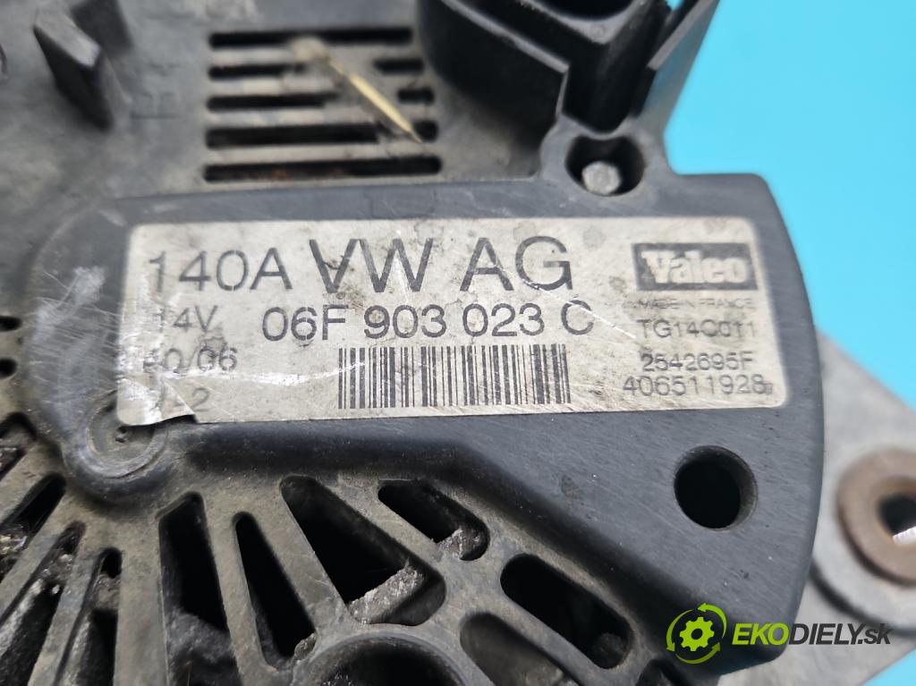 Vw Touran I 2003-2015 2.0 TDI 136 HP manual 100 kW 1968 cm3 5- Alternator 06F903023C (Alternátor)