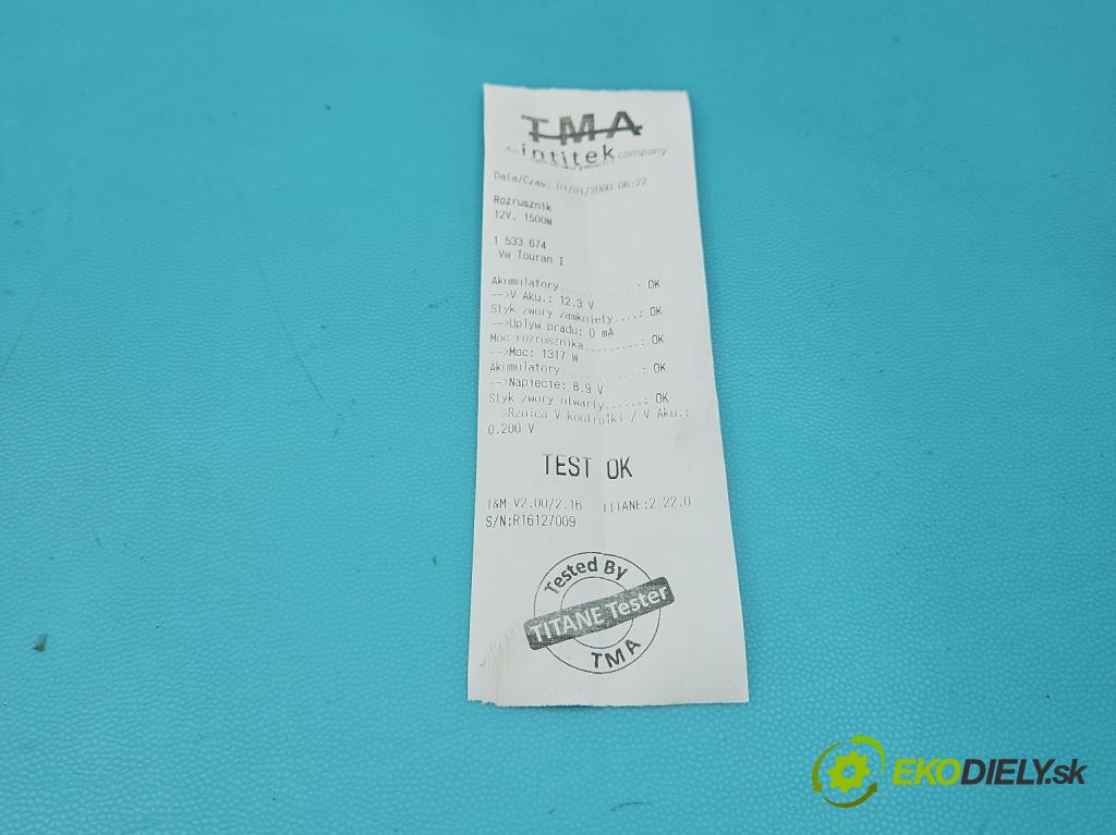 Vw Touran I 2003-2015 2.0 TDI 136 HP manual 100 kW 1968 cm3 5- štartér  (Štartér)