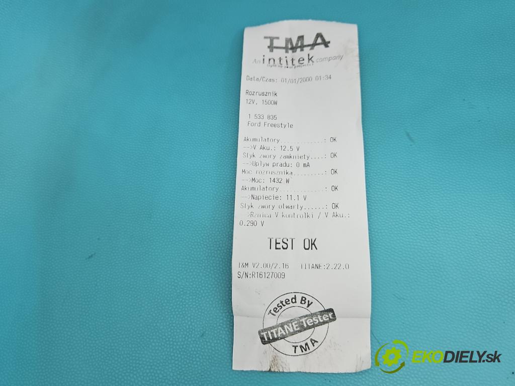 Ford Freestyle 3.0 V6 203KM automatic 149 kW 2967 cm3 5- štartér  (Štartér)