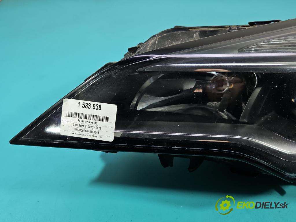 Opel Astra V  2015-2022 1.6 cdti 110 HP manual 81 kW 1598 cm3 5- Reflektor: ľavý 7960300002 (Kľučka dverí ostatné)