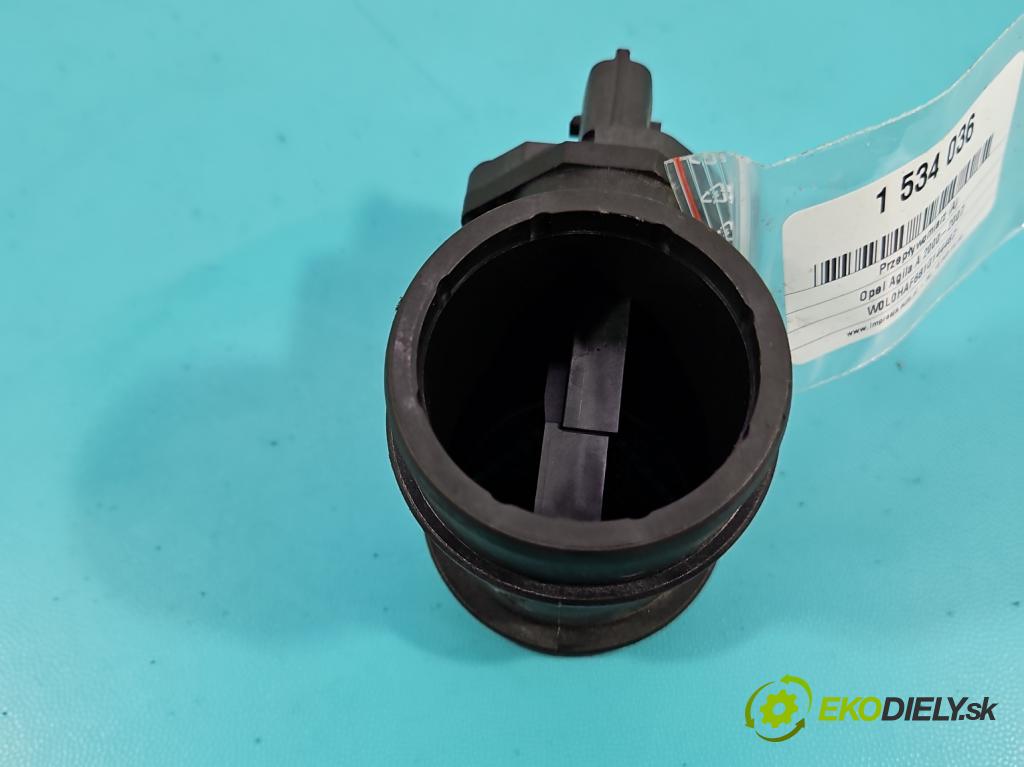 Opel Agila A 2000-2007 1.2 16V 75 HP manual 55 kW 1199 cm3 5- průtokoměr: 0280218410 (Váha vzduchu)