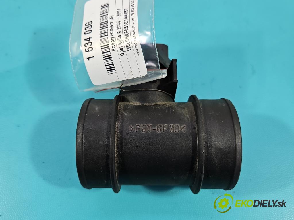 Opel Agila A 2000-2007 1.2 16V 75 HP manual 55 kW 1199 cm3 5- průtokoměr: 0280218410 (Váha vzduchu)