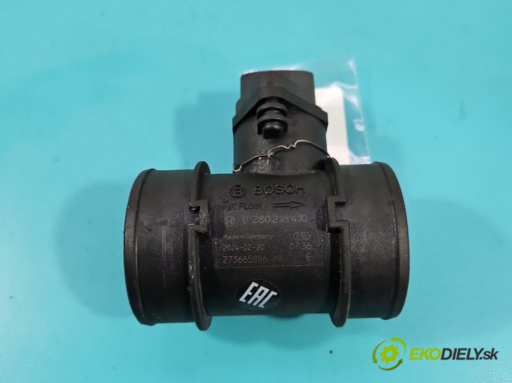 Opel Agila A 2000-2007 1.2 16V 75 HP manual 55 kW 1199 cm3 5- průtokoměr: 0280218410 (Váha vzduchu)