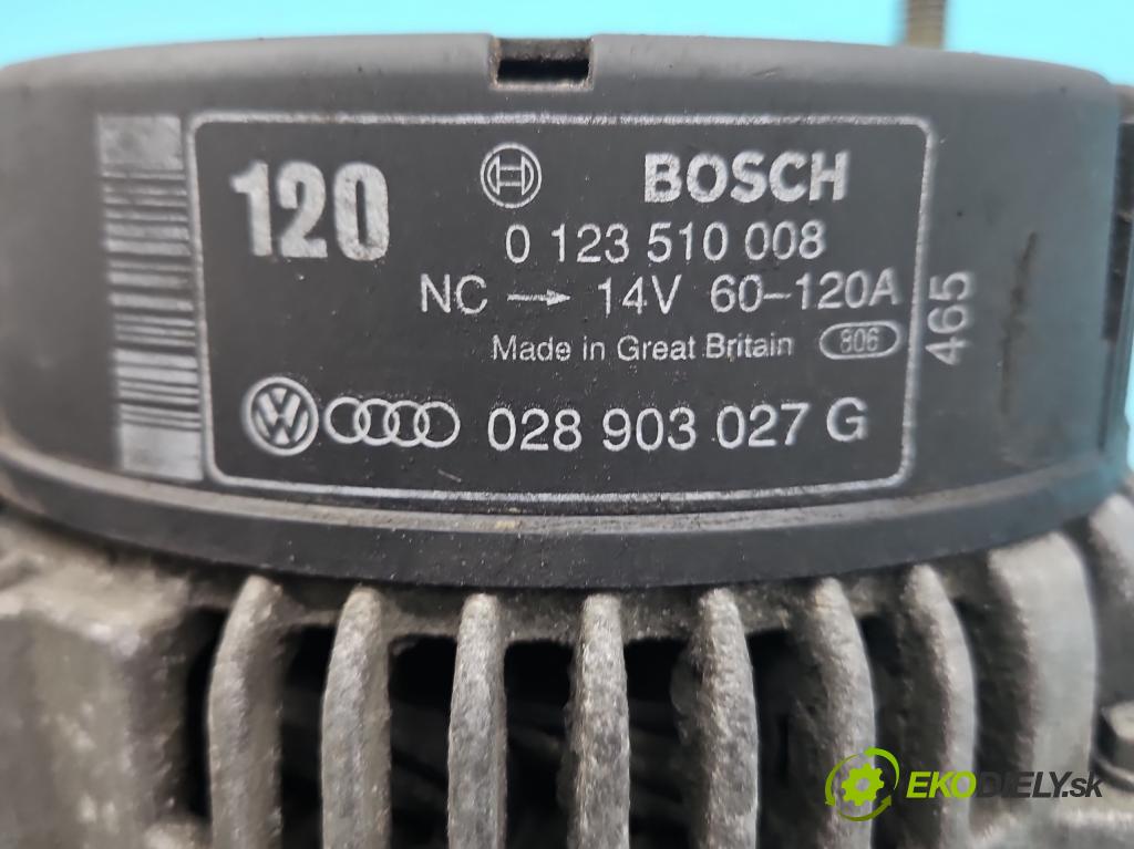 Audi 80 B4 1991-1994 1.9 tdi 90 HP manual 66 kW 1896 cm3 5- Alternator 0123510008 (Alternátor)