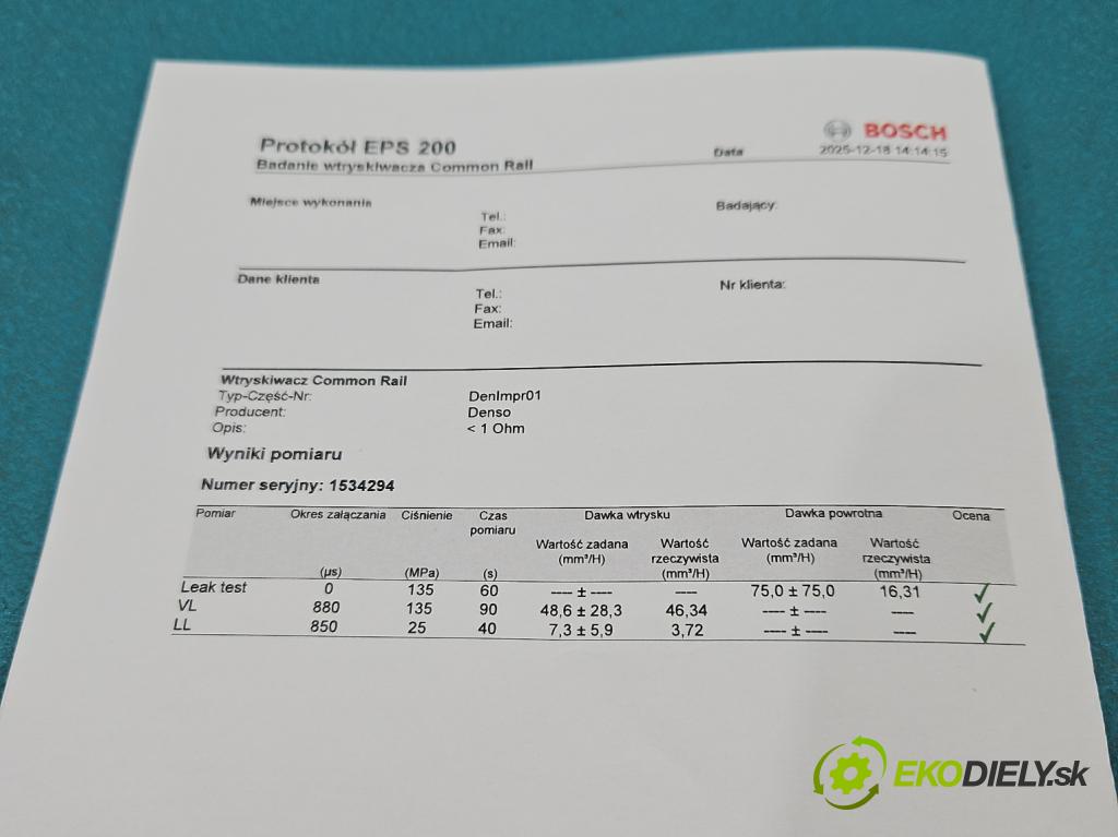 Toyota Corolla Verso II 2004-2009 2.0 D4D 116 HP manual 85 kW 1995 cm3 5- vstrek 23670-0G010 (Vstrekovač paliva)