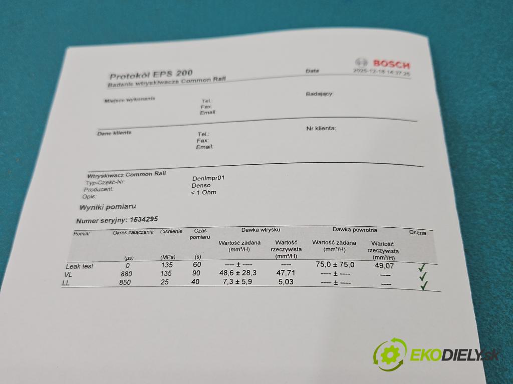 Toyota Corolla Verso II 2004-2009 2.0 D4D 116 HP manual 85 kW 1995 cm3 5- vstrek 23670-0G010 (Vstrekovač paliva)