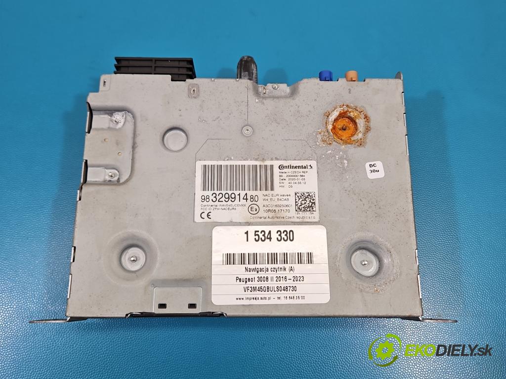 Peugeot 3008 II 2016-2023 1.6 T 300 hp automatic 221 kW 1598 cm3 5- Navigace: čtečka 9832991480