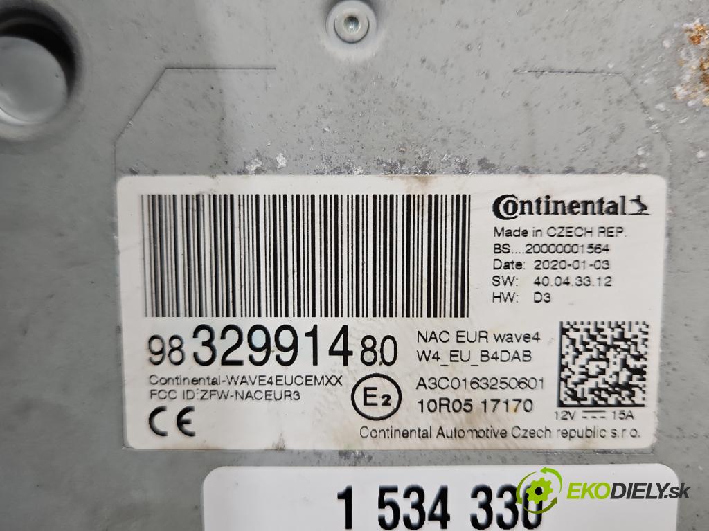 Peugeot 3008 II 2016-2023 1.6 T 300 hp automatic 221 kW 1598 cm3 5- Navigace: čtečka 9832991480