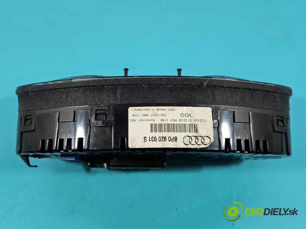 Audi A3 8P 2003-2012 1.9 TDI 105 HP manual 77 kW 1896 cm3 5- prístrojovka/ budíky 8P0920931S (Prístrojová doska)