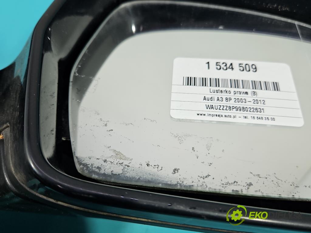 Audi A3 8P 2003-2012 1.9 TDI 105 HP manual 77 kW 1896 cm3 5- zrkadlo pravé  (Kľučka dverí ostatné)