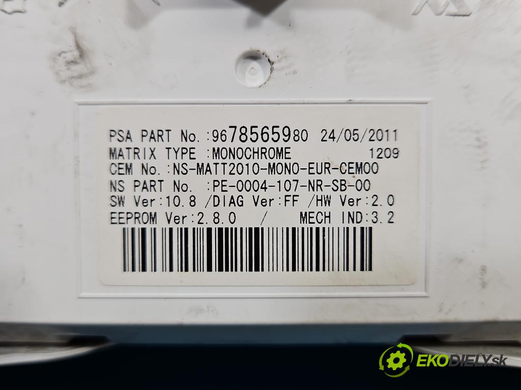 Peugeot 508 I 2010-2018 1.6 thp 156 HP automatic 115 kW 1598 cm3 5- prístrojovka/ budíky 9678565980 (Prístrojová doska)