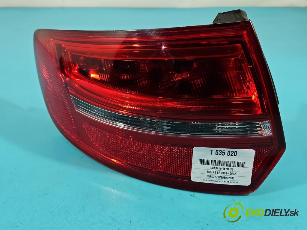 Audi A3 8P 2003-2012 1.9 TDI 105 HP manual 77 kW 1896 cm3 5- svetlo / reflektor zadné ľavé 8P4945095E (Kľučka dverí ostatné)