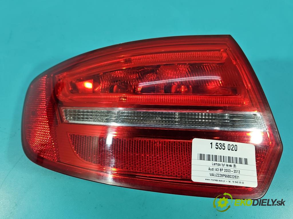 Audi A3 8P 2003-2012 1.9 TDI 105 HP manual 77 kW 1896 cm3 5- svetlo / reflektor zadné ľavé 8P4945095E (Kľučka dverí ostatné)
