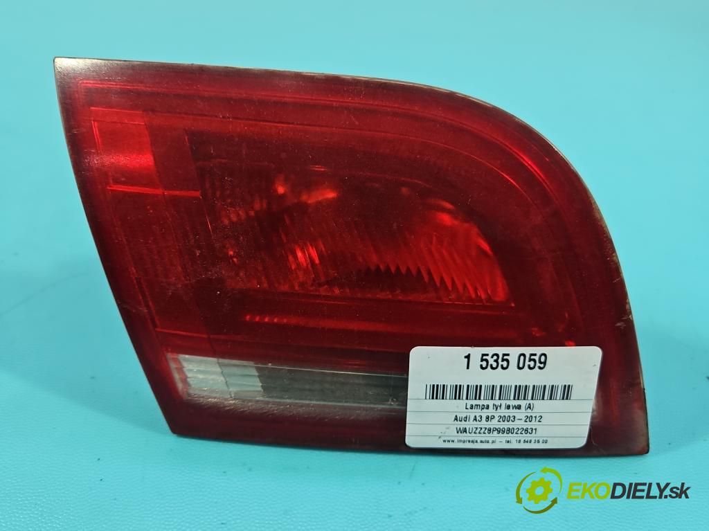 Audi A3 8P 2003-2012 1.9 TDI 105 HP manual 77 kW 1896 cm3 5- svetlo / reflektor zadné ľavé 8P4945093D (Kľučka dverí ostatné)