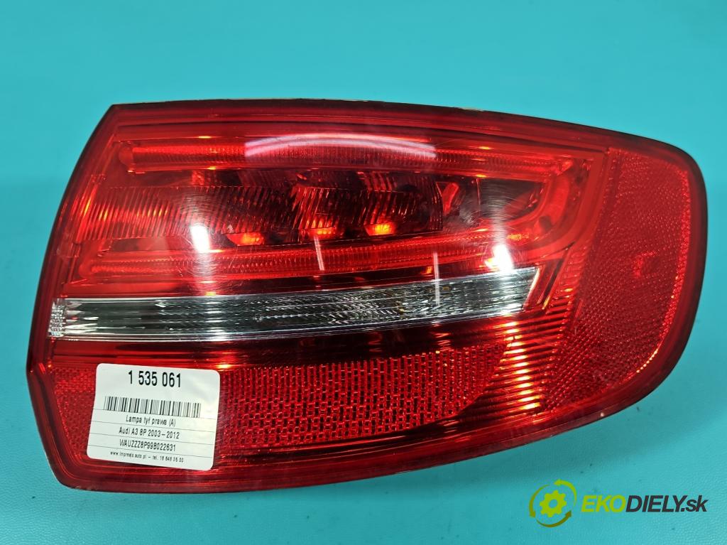 Audi A3 8P 2003-2012 1.9 TDI 105 HP manual 77 kW 1896 cm3 5- svetlo / reflektor zadné pravé 8P4945096E (Kľučka dverí ostatné)