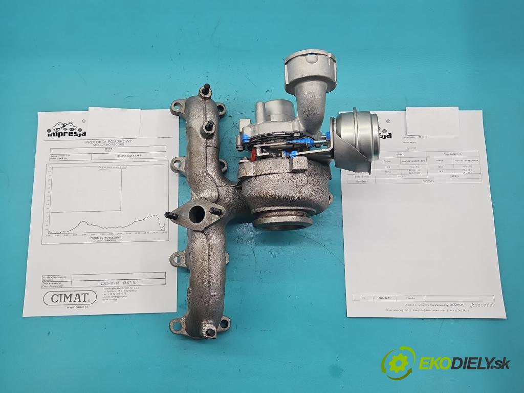Audi A3 8P 2003-2012 1.9 TDI 105 hp manual 77 kW 1896 cm3 5- Turbodmychadlo repasováno 751851-3