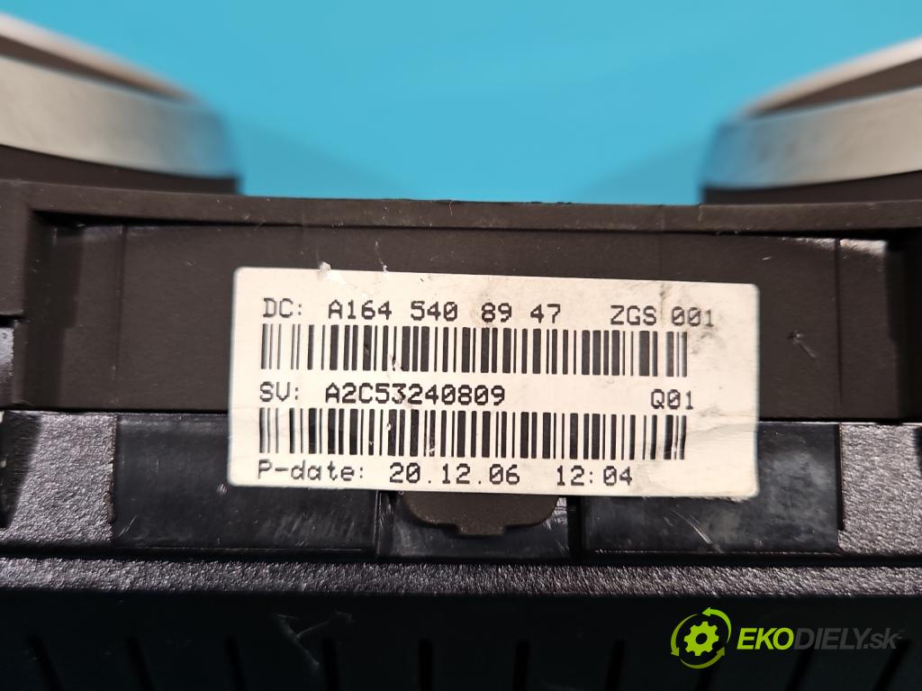 Mercedes ML W164 2005-2011 3.0 cdi 224hp automatic 165 kW 2987 cm3 5- prístrojovka/ budíky A1645408947 (Prístrojová doska)