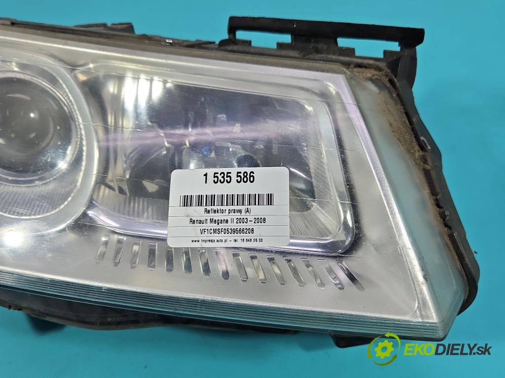 Renault Megane II 2003-2008 1.5 dci 86 HP manual 63 kW 1461 cm3 3- Reflektor: pravý  (Svetlo predné pravé)