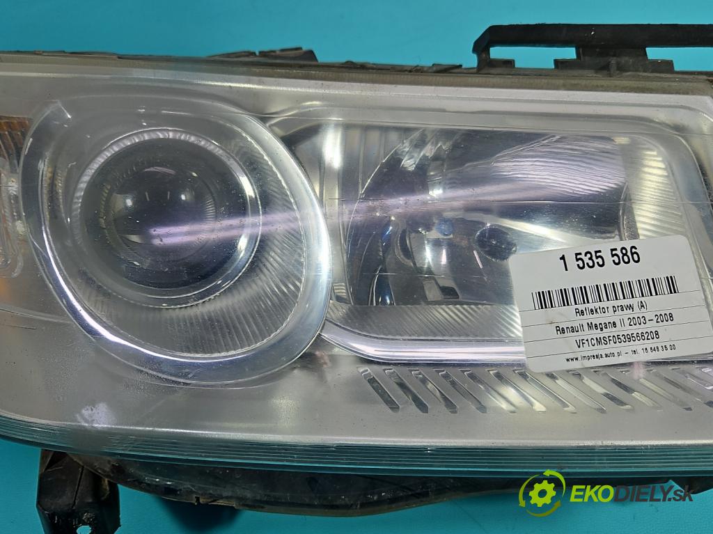 Renault Megane II 2003-2008 1.5 dci 86 HP manual 63 kW 1461 cm3 3- Reflektor: pravý  (Svetlo predné pravé)
