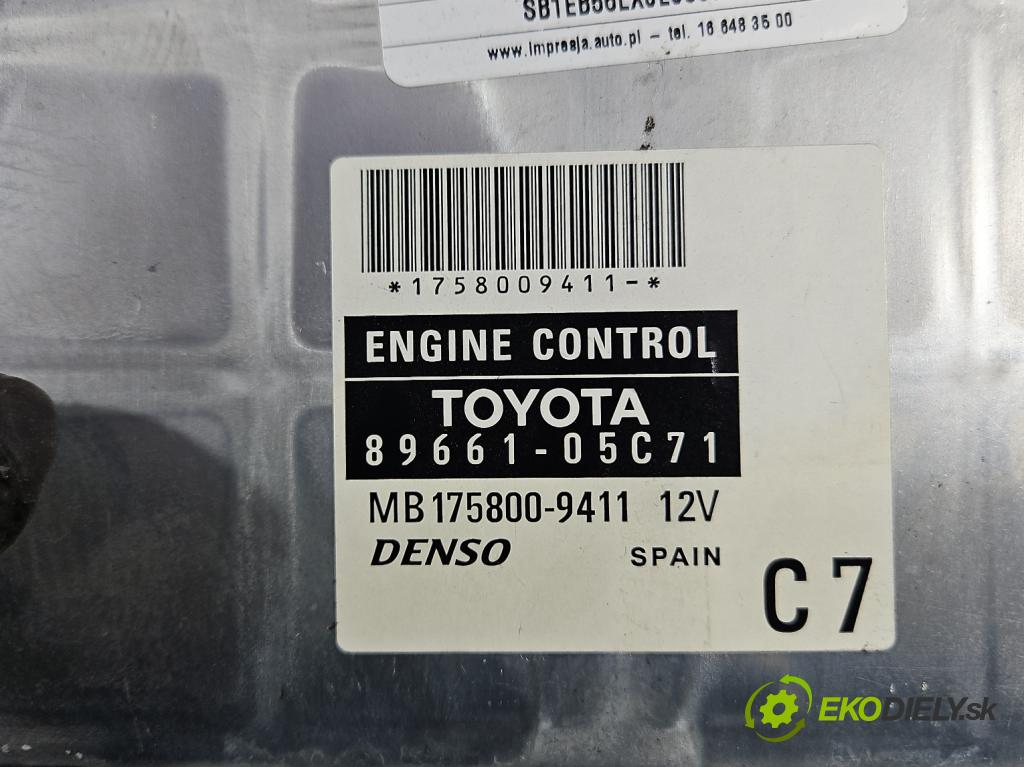 Toyota Avensis II T25 2003-2008 2.2 d-cat 177 HP manual 130 kW 2231 cm3 5- riadiaca jednotka motora 89661-05C71