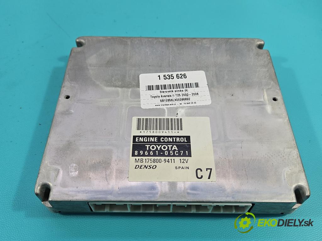 Toyota Avensis II T25 2003-2008 2.2 d-cat 177 HP manual 130 kW 2231 cm3 5- riadiaca jednotka motora 89661-05C71