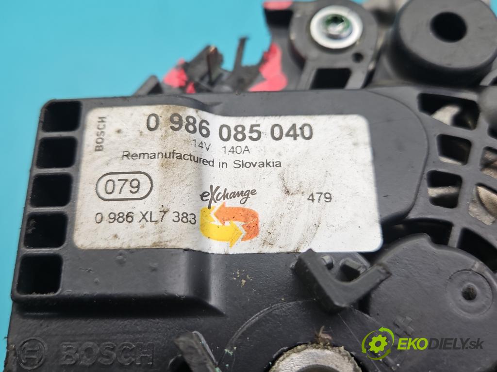 Skoda Fabia III 2014- 2021 1.4 TDI 105 HP manual 77 kW 1422 cm3 5- Alternator 0986085040 (Alternátor)
