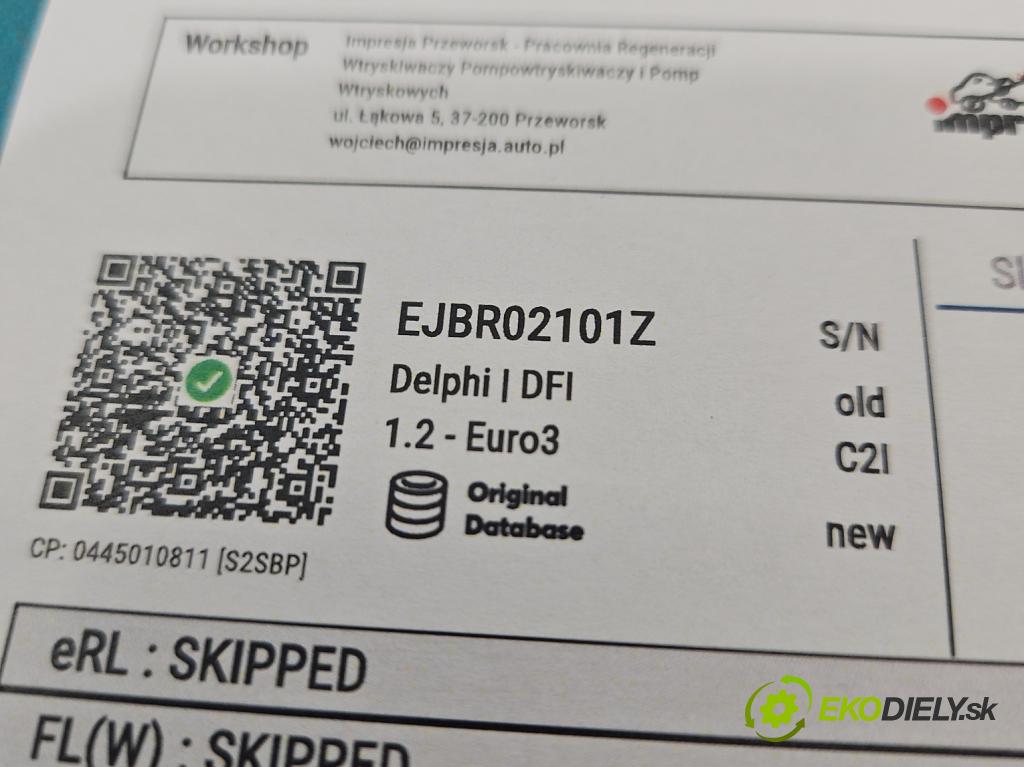 Renault Kangoo I 1998-2008 1.5 DCI 57 HP manual 42 kW 1461 cm3 5- vstrek EJBR02101Z (Vstrekovač paliva)