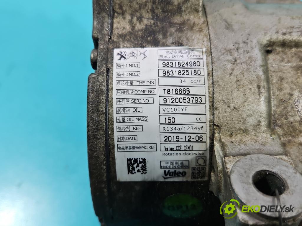 Peugeot 3008 II 2016-2023 1.6 T 300 HP automatic 221 kW 1598 cm3 5- Kompresor: klimatizácie 9831824980 (Kompresor klimatizácie)