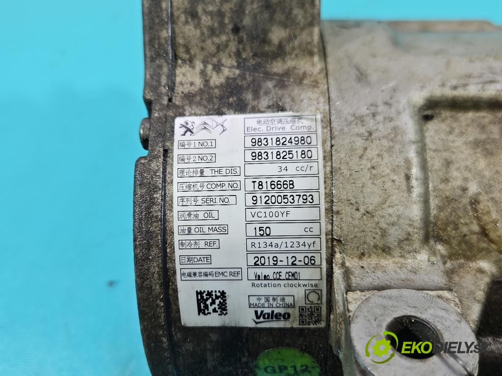 Peugeot 3008 II 2016-2023 1.6 T 300 HP automatic 221 kW 1598 cm3 5- Kompresor: klimatizácie 9831824980 (Kompresor klimatizácie)