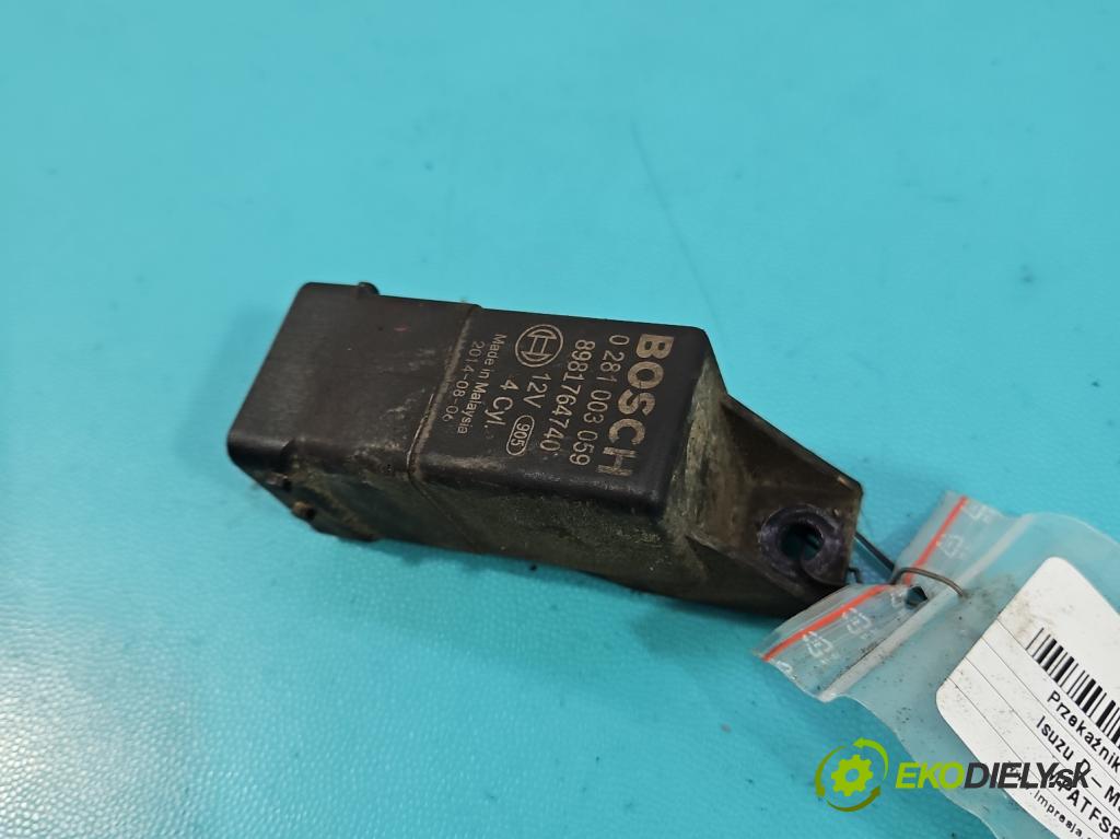 Isuzu D-Max II 2011-2019 2.5d 163 HP manual 120 kW 2499 cm3 2- Relé: svíčky: zařicích: 0281003059 (Relé)