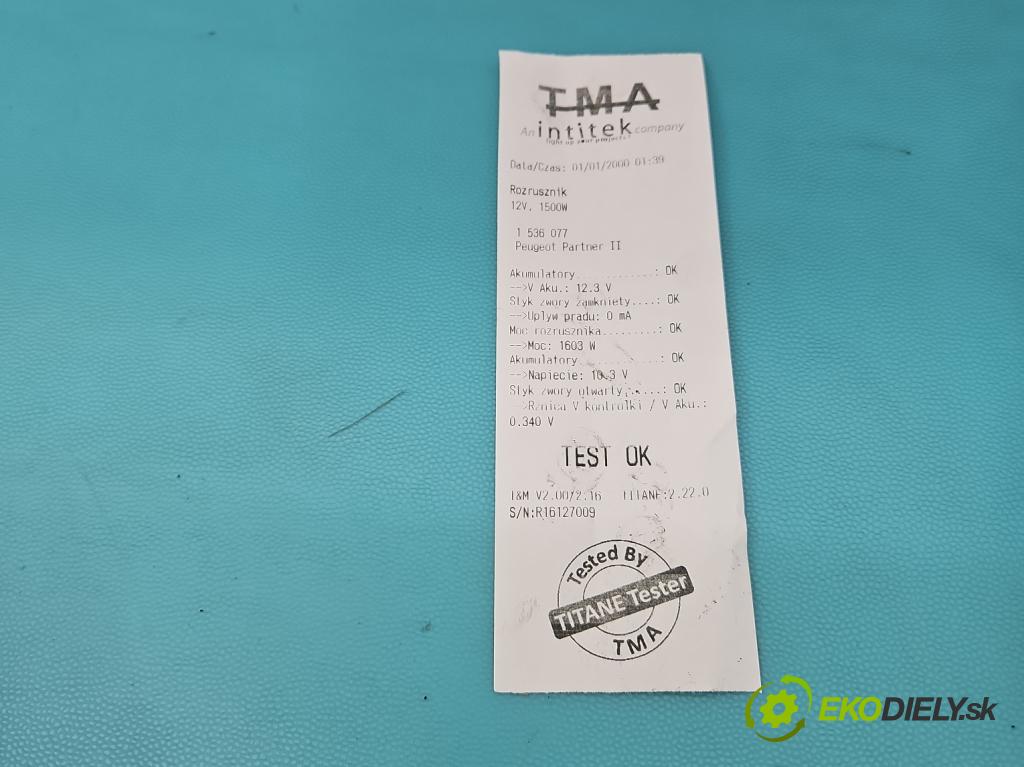 Peugeot Partner II 2008-2018 1.6 hdi 90 HP manual 66.2 kW 1560 cm3 5- štartér  (Štartér)