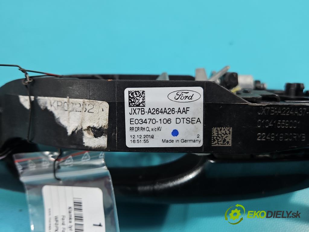 Ford Focus Mk4 2018- 1.5 TDCI 120 HP automatic 88 kW 1499 cm3 5- rukoväť zadné pravé mimo: JX7B-A264A26-AAF (Kľučka dverí ostatné)