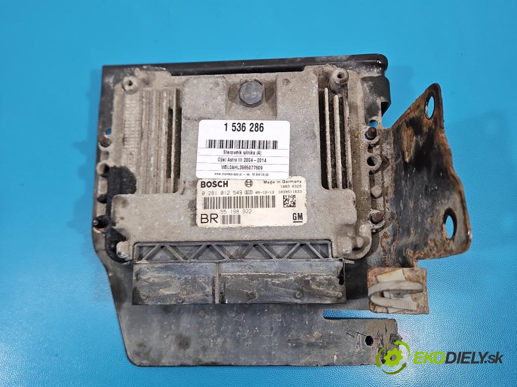 Opel Astra III 2004-2014 1.9 cdti 101 HP manual 74 kW 1910 cm3 5- riadiaca jednotka motora 0281012549