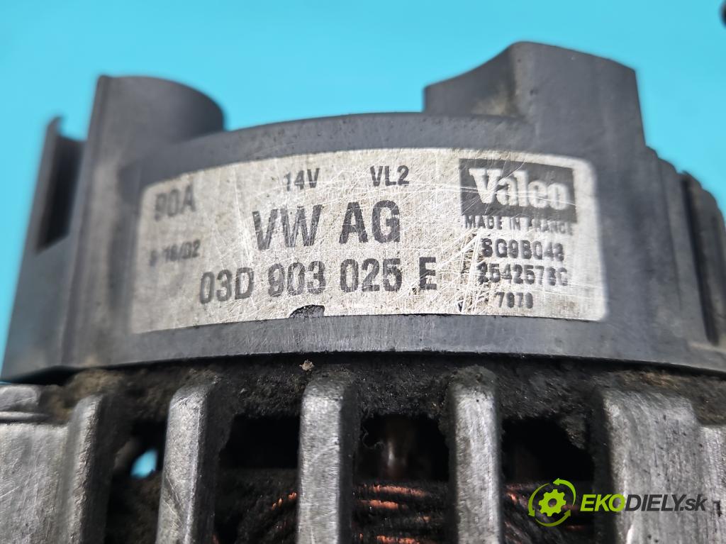 Vw Polo IV 9N 2001-2009 1.2 6v 54 HP manual 40 kW 1198 cm3 5- Alternator 03D903025E (Alternátor)