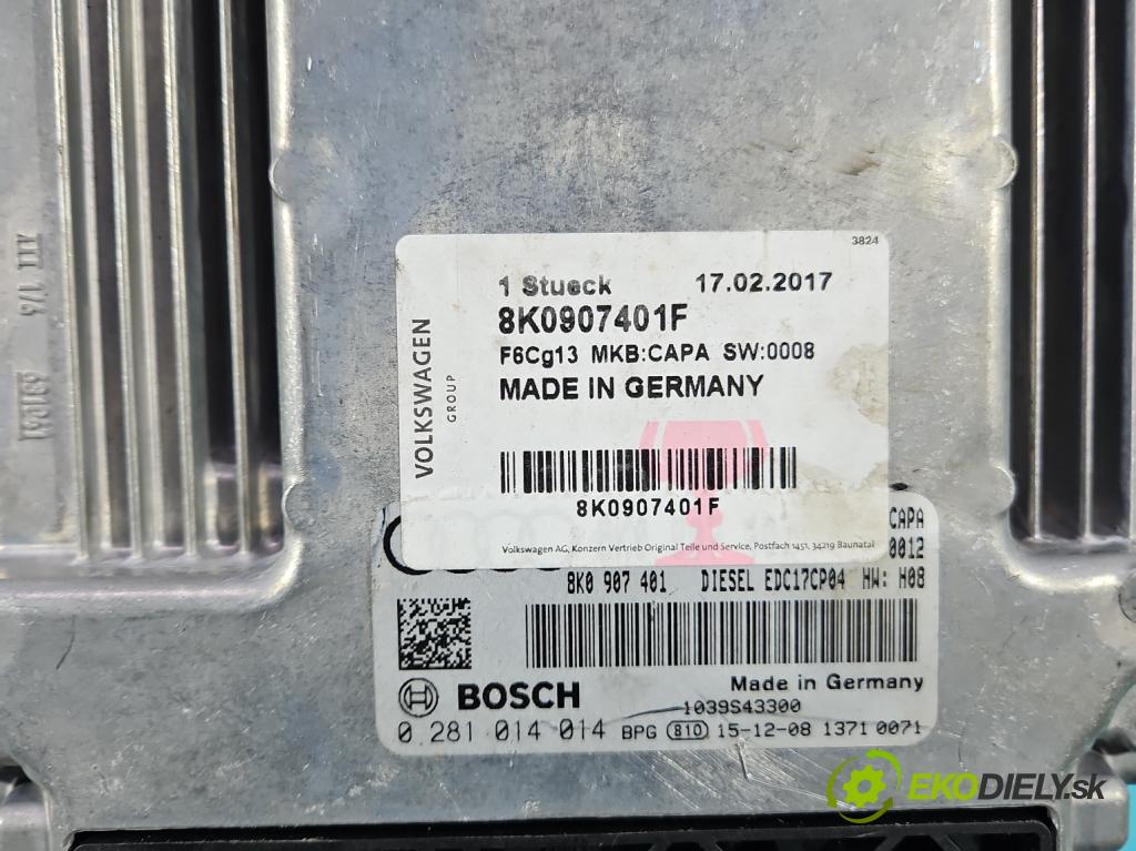 Audi A5 8T 2007-2016 3.0 tdi 239KM manual 176 kW 2967 cm3 2- riadiaca jednotka motora 0281014014