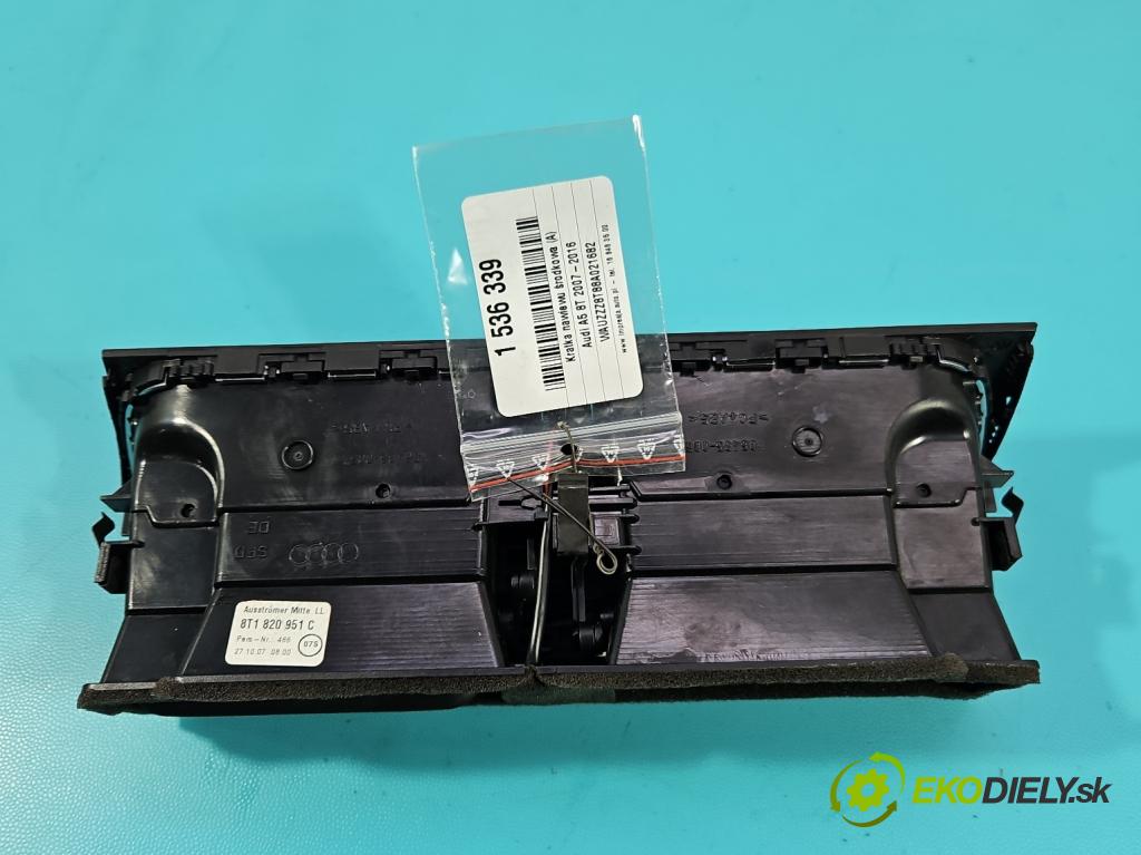 Audi A5 8T 2007-2016 3.0 tdi 239KM manual 176 kW 2967 cm3 2- Mřížka: kúrenia stredová 8T1820951C (Mriežka kúrenia (fukár))