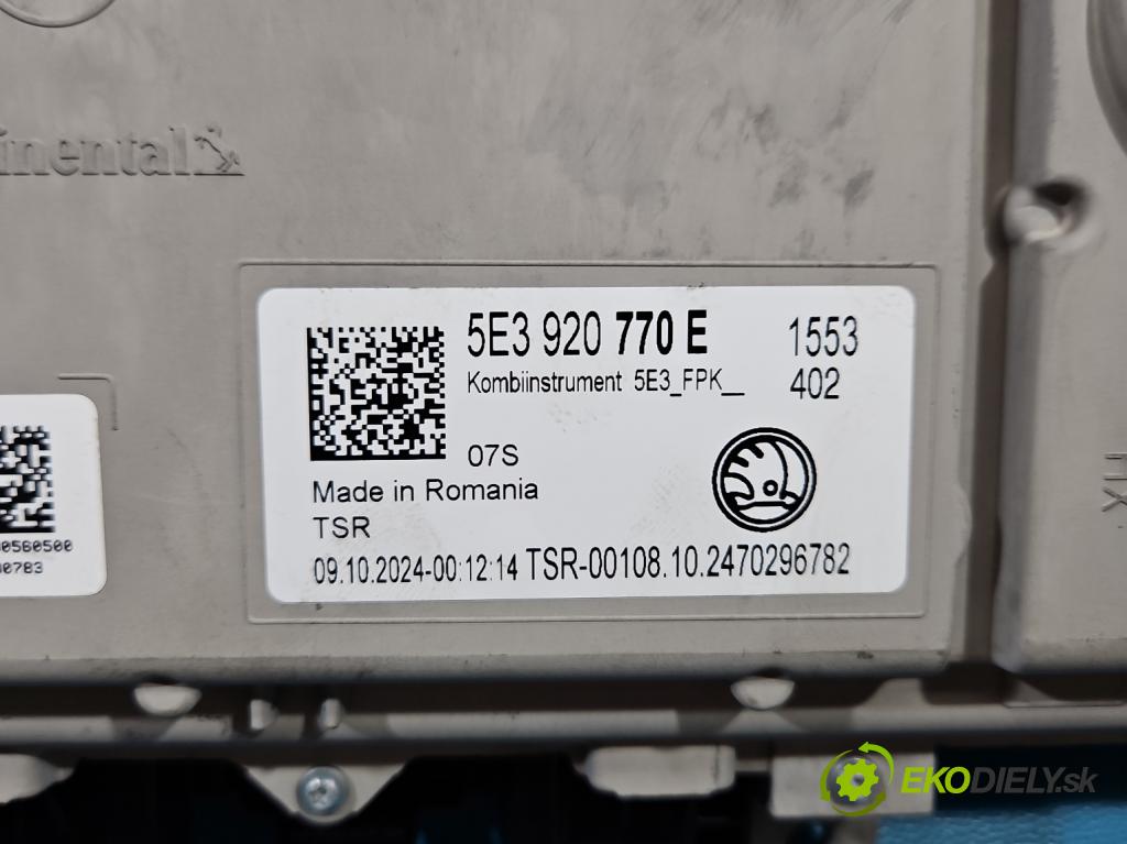 Skoda Octavia IV 2019- 1.5 TSI 150 HP automatic 110 kW 1498 cm3 5- prístrojovka/ budíky 5E3920770E (Prístrojová doska)