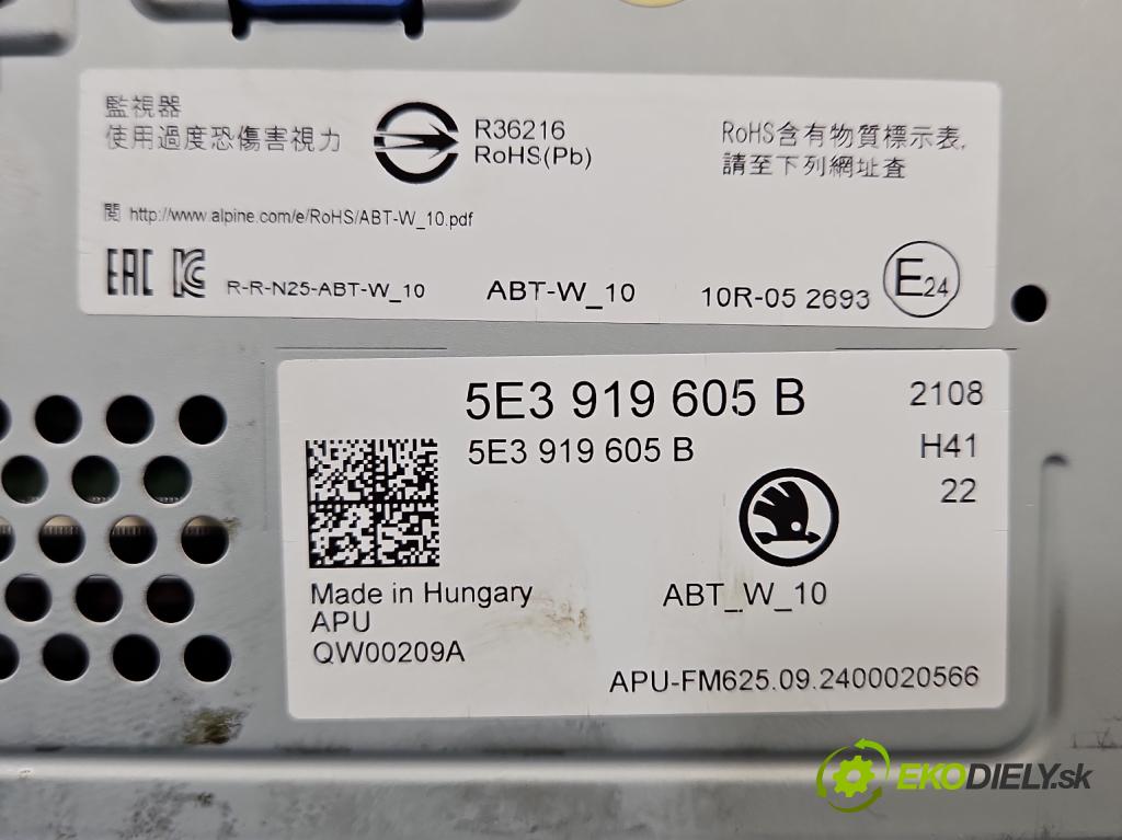 Skoda Octavia IV 2019- 1.5 TSI 150 HP automatic 110 kW 1498 cm3 5- Zobrazit: 5E3919605B (Prístrojová doska)