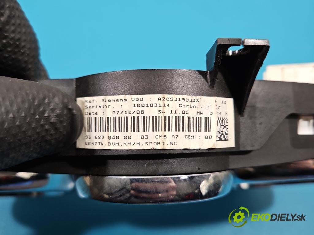 Peugeot 207 1.4 16V 95 HP manual 70 kW 1397 cm3 3- prístrojovka/ budíky 9662904080 (Prístrojová doska)