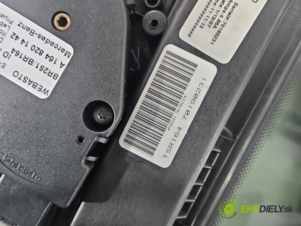 Mercedes ML W164 2005-2011 3.0 cdi 224 hp automatic 165 kW 2987 cm3 5- Střešní okno: A1647800729 (Sklo karoserie)