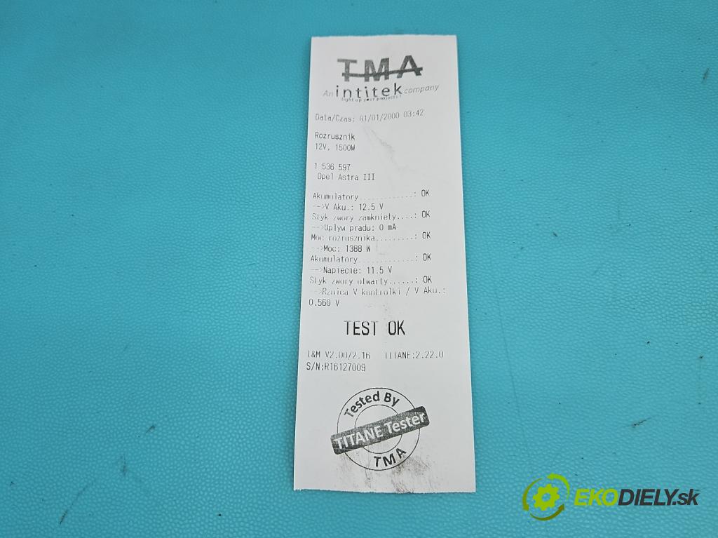 Opel Astra III 2004-2014 1.9 cdti 101 hp manual 74 kW 1910 cm3 5- startér:  (Startér)