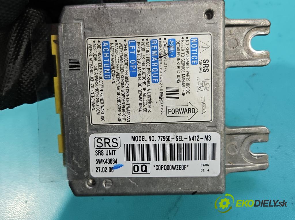 Honda City IV 2002-2008 1.4 8v 83 HP manual 61 kW 1339 cm3 4- riadiaca jednotka vankúše: 77960-SEL-N412-M3