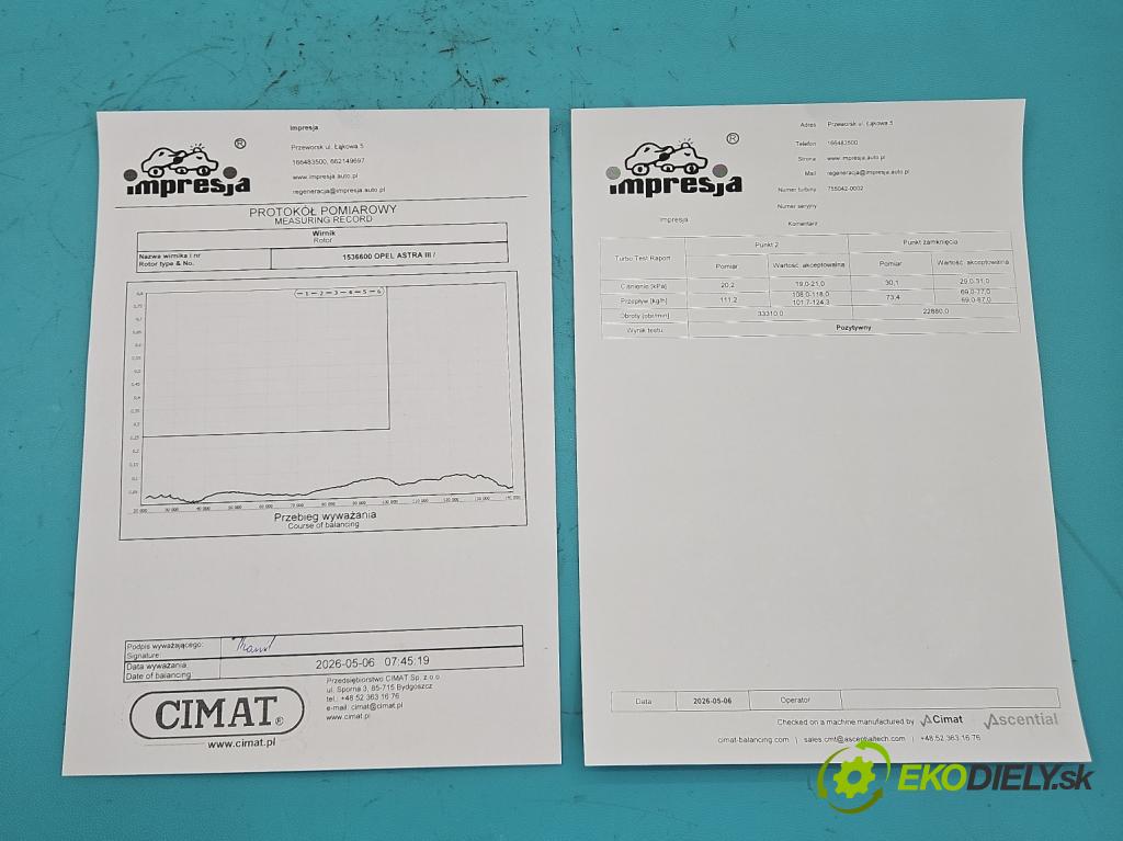 Opel Astra III 2004-2014 1.9 cdti 101 HP manual 74 kW 1910 cm3 5- turbodúchadlo, turbo repasovaná 755042-2